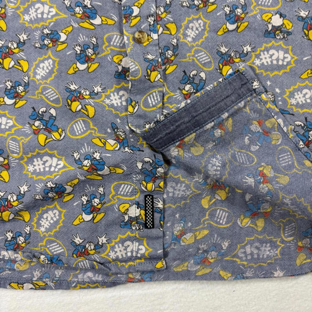 Vans Disney Mens Shirt Medium Donald Duck Button Up Vintage Y2K Skate Street - Picture 3 of 8